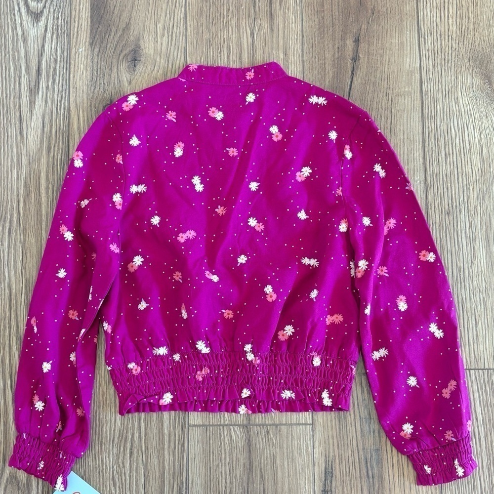 NWT Cat & Jack Purple Floral Blouse Toddler Girl Size 4/5 XS - Picture 2 of 5